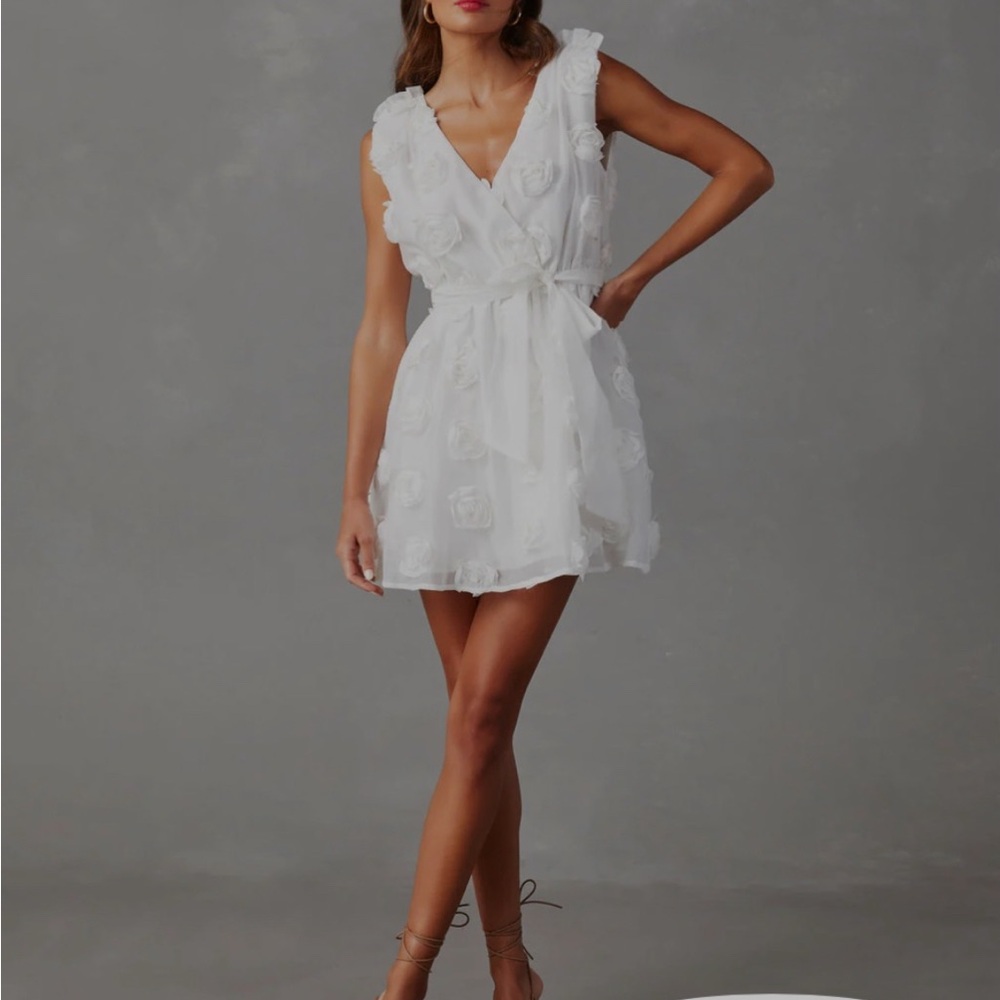 Akia floral Embellished Mini Dress